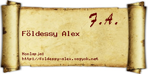 Földessy Alex névjegykártya