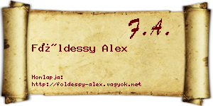 Földessy Alex névjegykártya